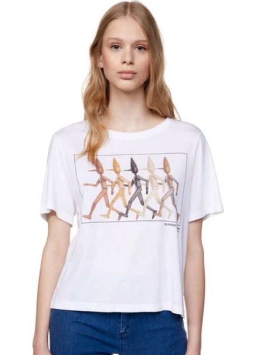 Tricou dama United Colors of Benetton, imprimeu Pinocchio, bumbac/modal, multicolor