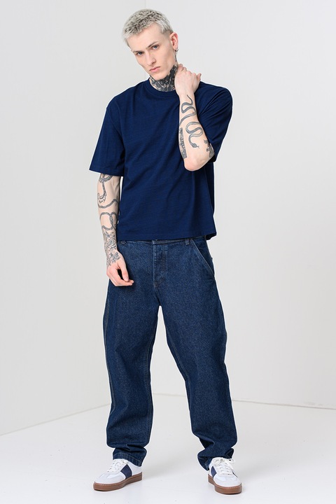 Timberland, Tricou cu logo discret Boxy, Bleumarin