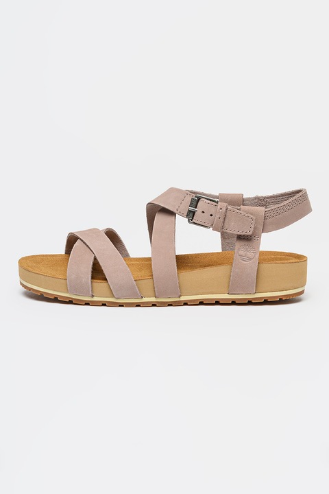 Timberland, Sandale din piele Malibu Waves, Liliac prafuit