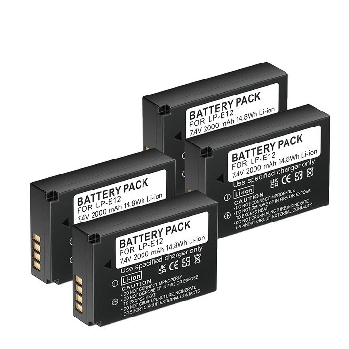 Set 4 Acumulatori pentru Camera, 2000mAh, Lithium Ion