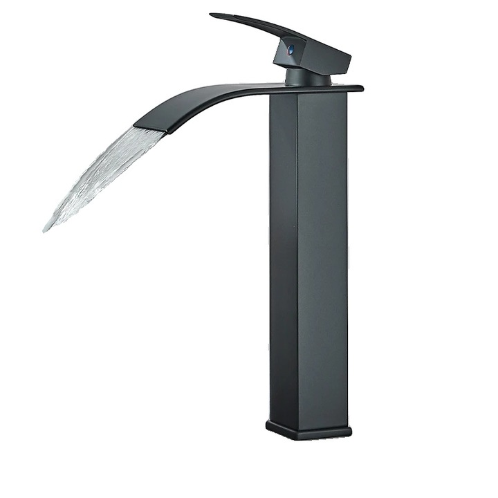 Szaniter csaptelep, sárgaréz szerkezet, egykaros vezérlés, fekete, magas