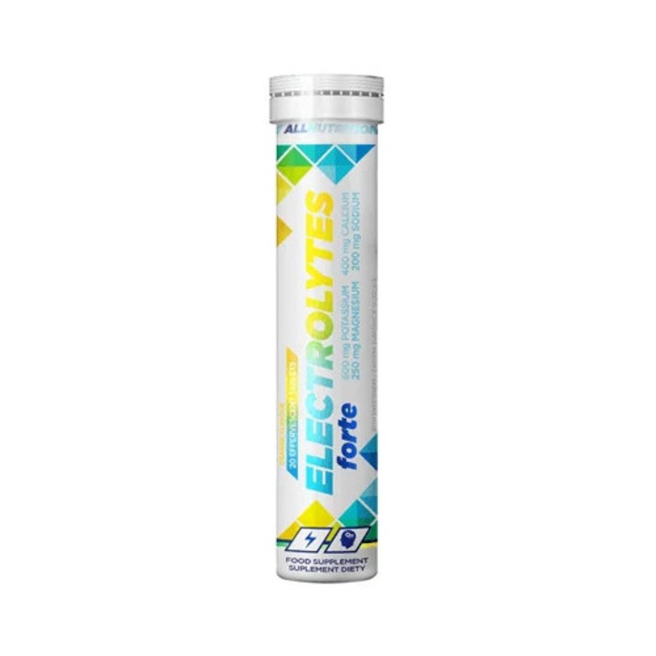 Tablete efervescente ALLNUTRITION Electrolytes FORTE cu aroma de portocala, set 20 comprimate efervescente, potasiu, magneziu