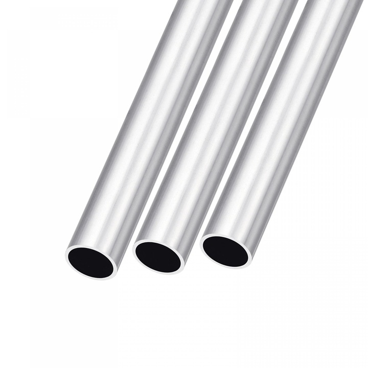 Tub Aluminiu, Anticoroziv, 6063, 14x12x300mm, 3 buc, sourcing map