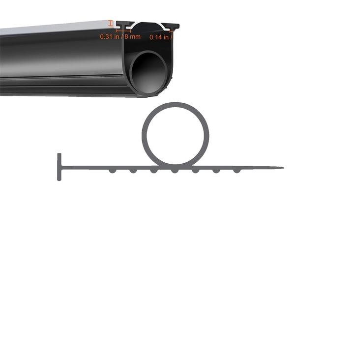 Etansare usa garaj, design rezistent la intemperii, izolatie imbunatatita, 4.8m, 100mm latime