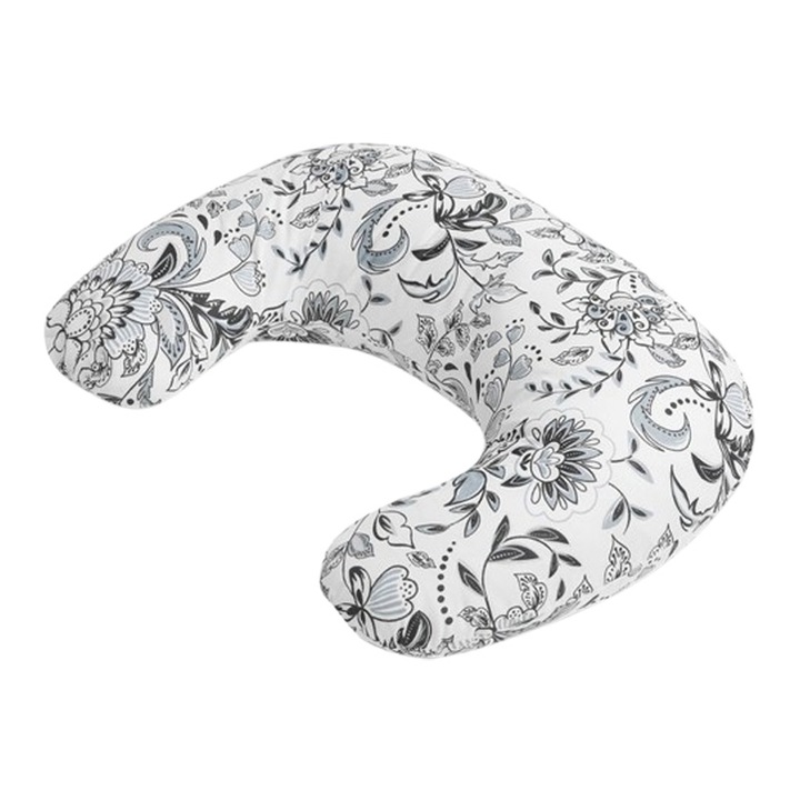Perna pentru alaptat, model floral, 60 x 40 x 11 cm, Sensillo 391366, Alb