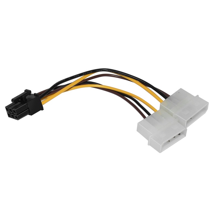 Adaptor Makki 2xMolex la 6 pini PCI-E VGA - MAKKI-CE313-0.15m