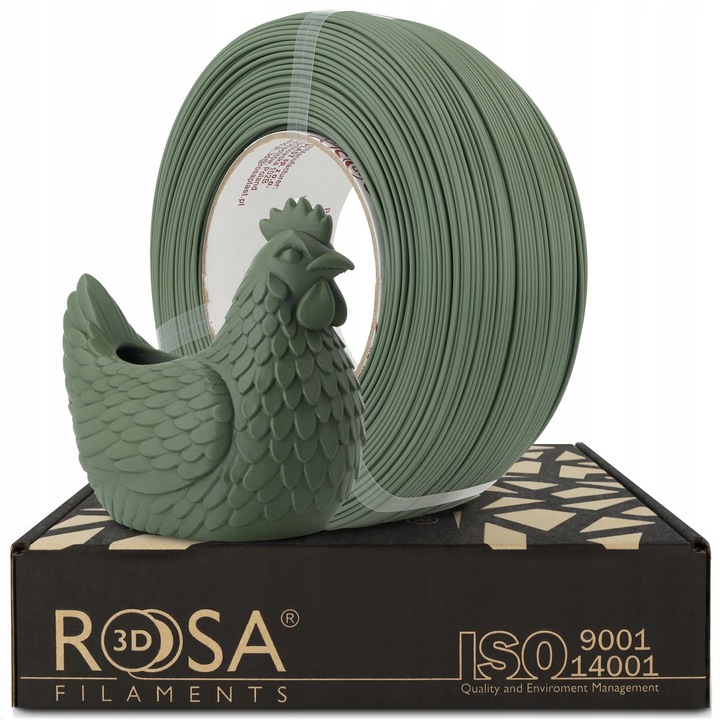 Filament 3D, Rosa3D, Refill PLA Speed Matt Sage Green, Diametru 1, 75 mm, Suprafata Mata, Viteza Mare, Compatibilitate Cu Bambu Lab Ams, Usor De Imprimat, Pentru Imprimare 3D, Obiect Decorativ, Greutate 1 kg, Verde