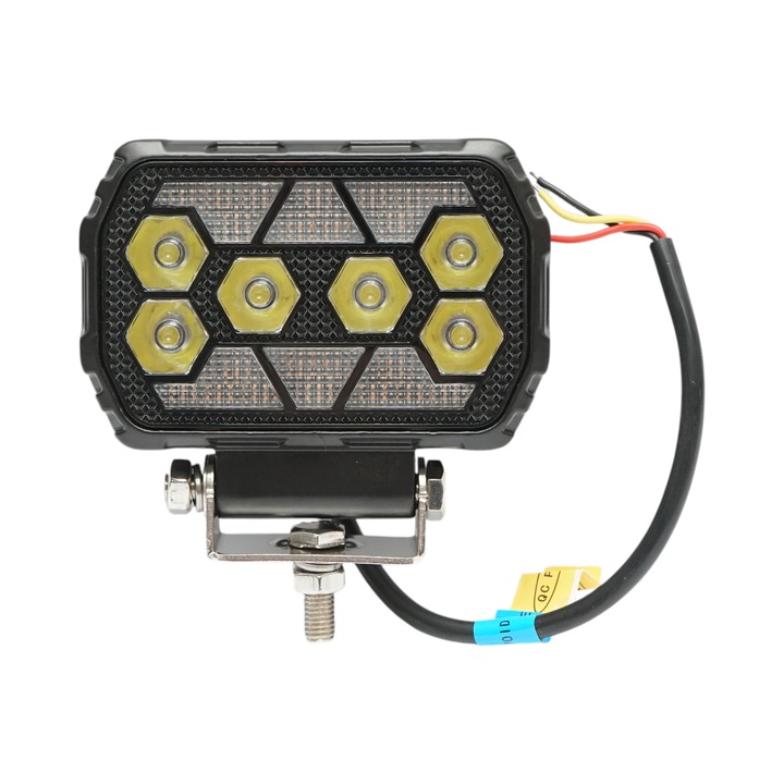Proiector dreptunghiular LED cu DRL 9-36V, 28W alb-galben, carcasa aluminiu 112x75x45mm IP68 Breckner Germany