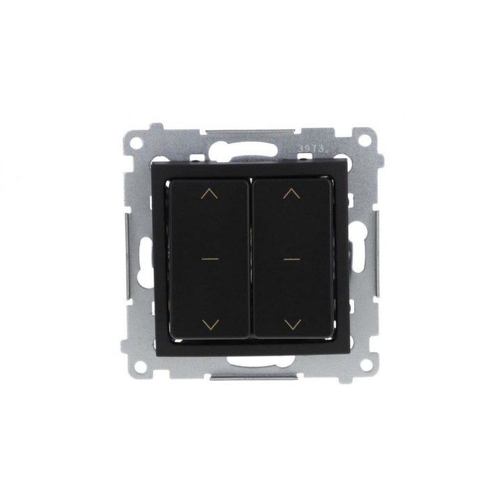 Intrerupator 2-bipolar Simon 54, 10A, 230V, negru mat, montaj subtire