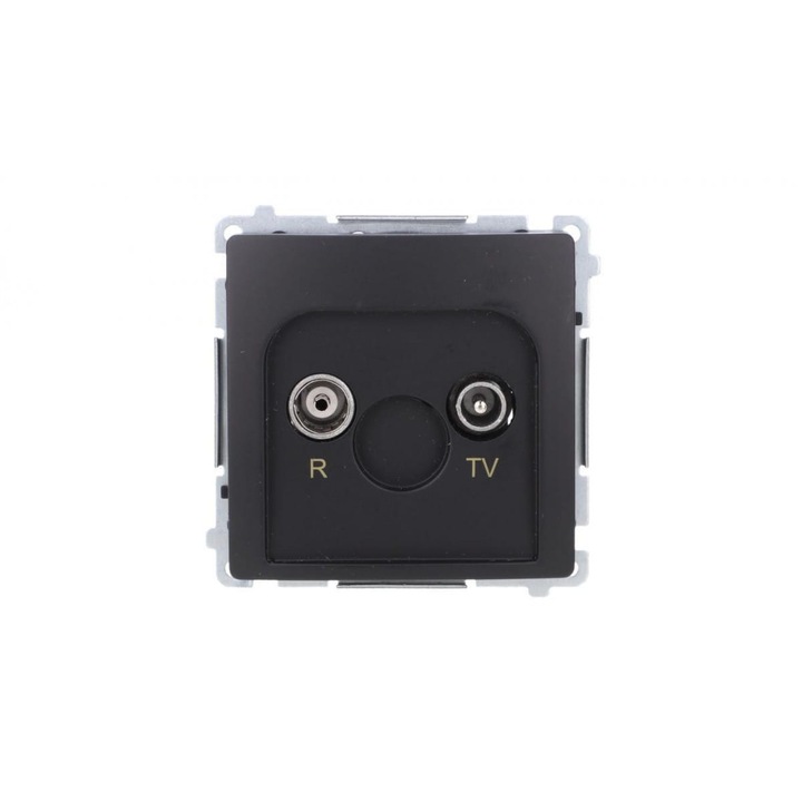 Gniazdo antena R-TV Simon Basic, 10 dB, 1x intrare 5-862 MHz, negru, 70x65x35mm