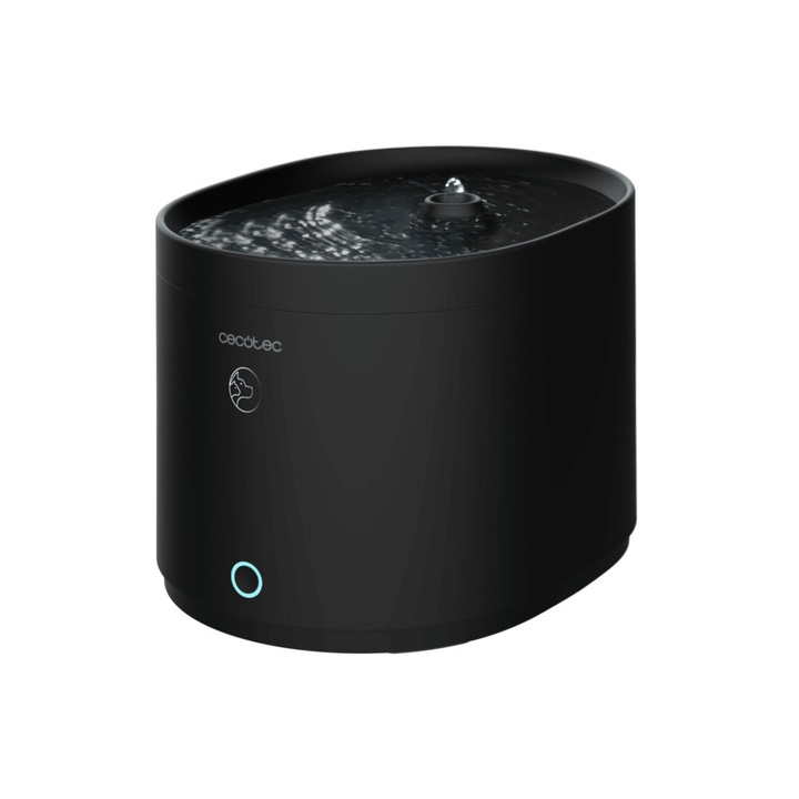 Fantana de apa smart pentru pisici Cecotec Pumba 2500, 2.5 l, control aplicatie, negru, 18.5x23x16.7cm