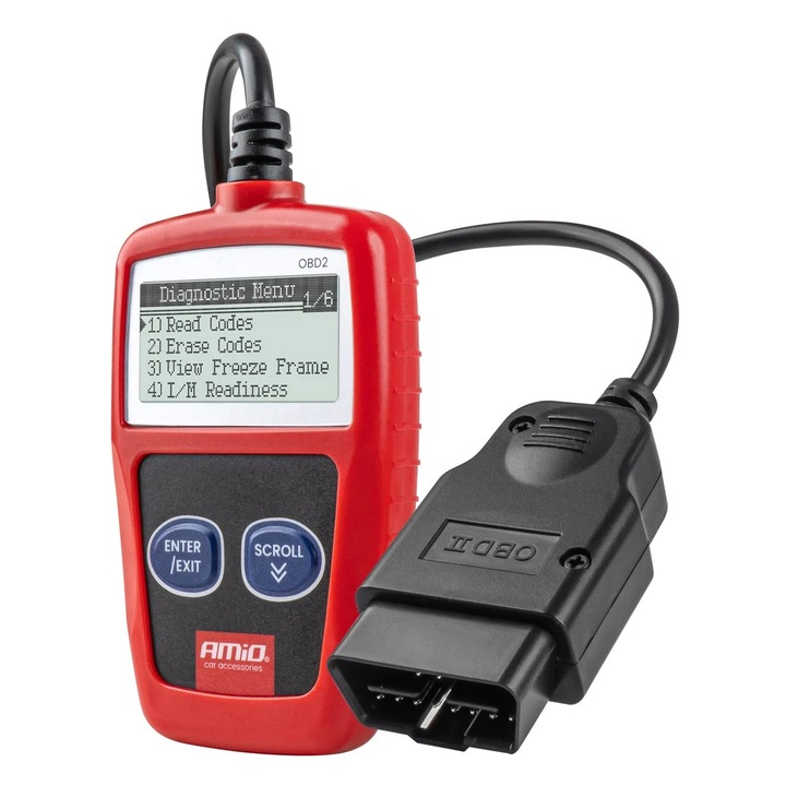 Scaner diagnostic vehicule OBD2 MS309 cu afisaj 110, 3x69, 5x20, 2mm, Rosu, putere 8-12v