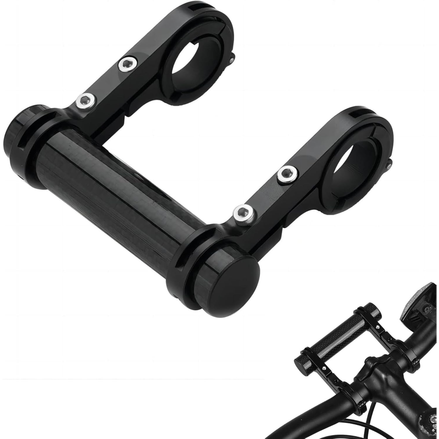 Extensie ghidon bicicleta 30cm aluminiu, negru, 31.8mm - eMAG.ro