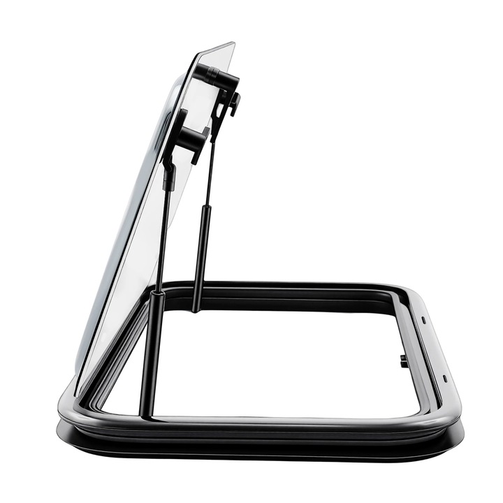 Fereastră rabatabilă pentru autorulota, neagră, 70x40cm, aluminiu și acril, protecție UV