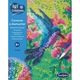 Kit pictura diamante Pasare Hummingbird Sentosphere, set complet DIY, 15 culori, 8 ani