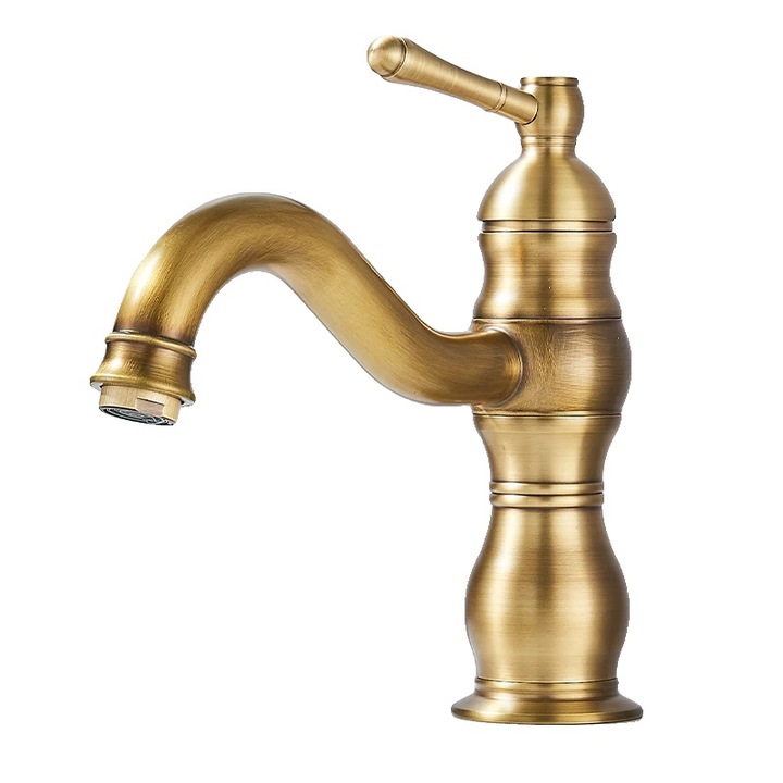 Санитарен кран, монтаж на плот, монтаж с един отвор, античен