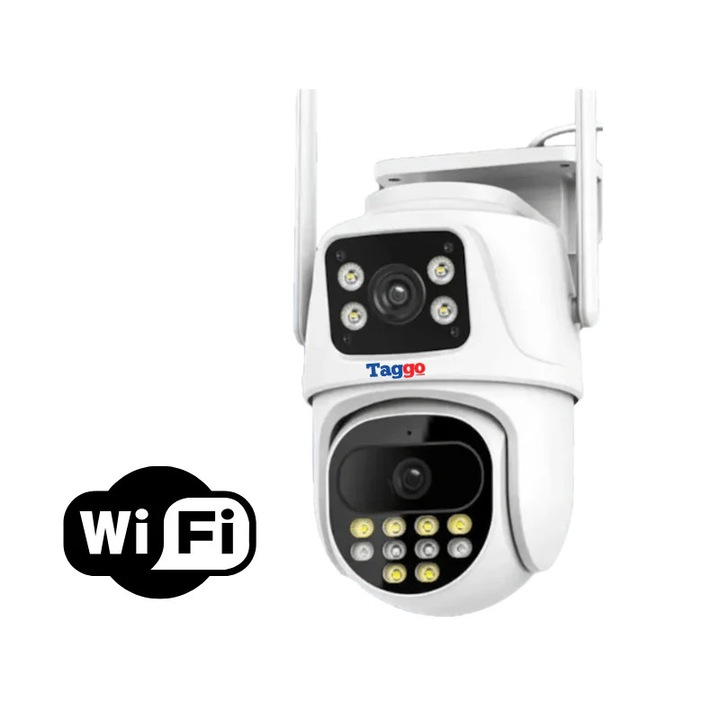 Camera de exterior HOCO D4 Full HD Wi-Fi, IR, Color, IP65, alb