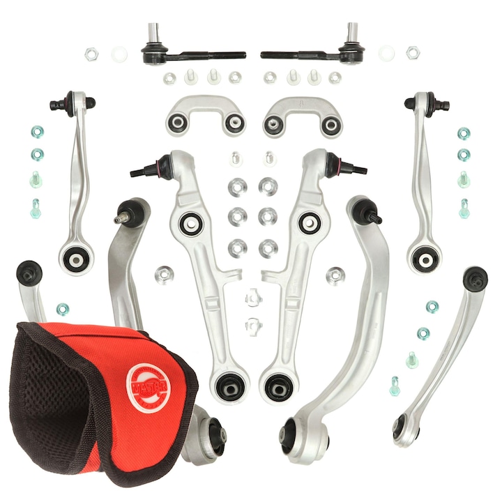 Master-Sport első felfüggesztés készlet, 9 alkatrész, kompatibilis Audi A4 B6/B7, 2004-2008