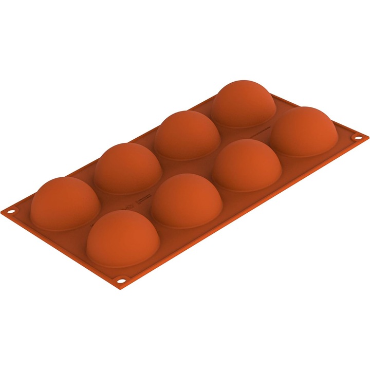 Forma Silicon 6 Semisfere 60mm, Silikomart, rezistentă la temperaturi extreme, reutilizabilă, multicolor