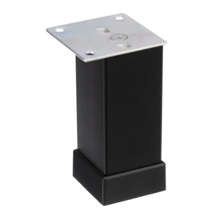 Picior metalic pt mobilier H:100mm, finisaj negru, profil patrat 40x40mm SOMA
