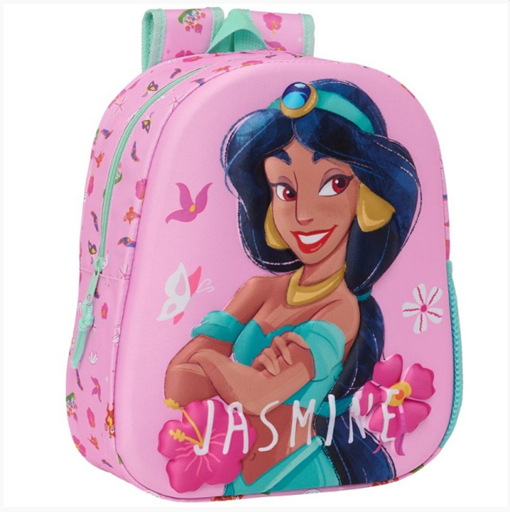Rucsac pentru Copii 3D, Disney Princess Jasmine, Roz 27 x 33 x 10 cm