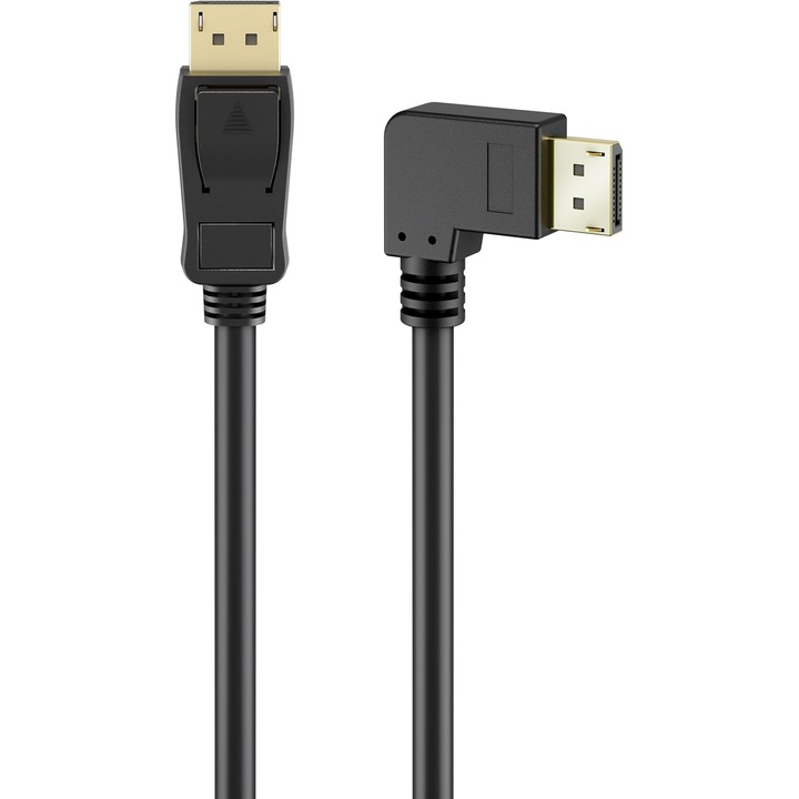 Cablu Goobay DisplayPort 2.0/2.1, 1m, 8K 144Hz, 54Gbps, Unghi 90°, UHD, HDR