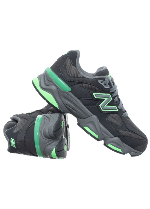 Tenisi dama New Balance GC9060JC, grafit, negru, verde neon, material sintetic, tehnologie ABZORB