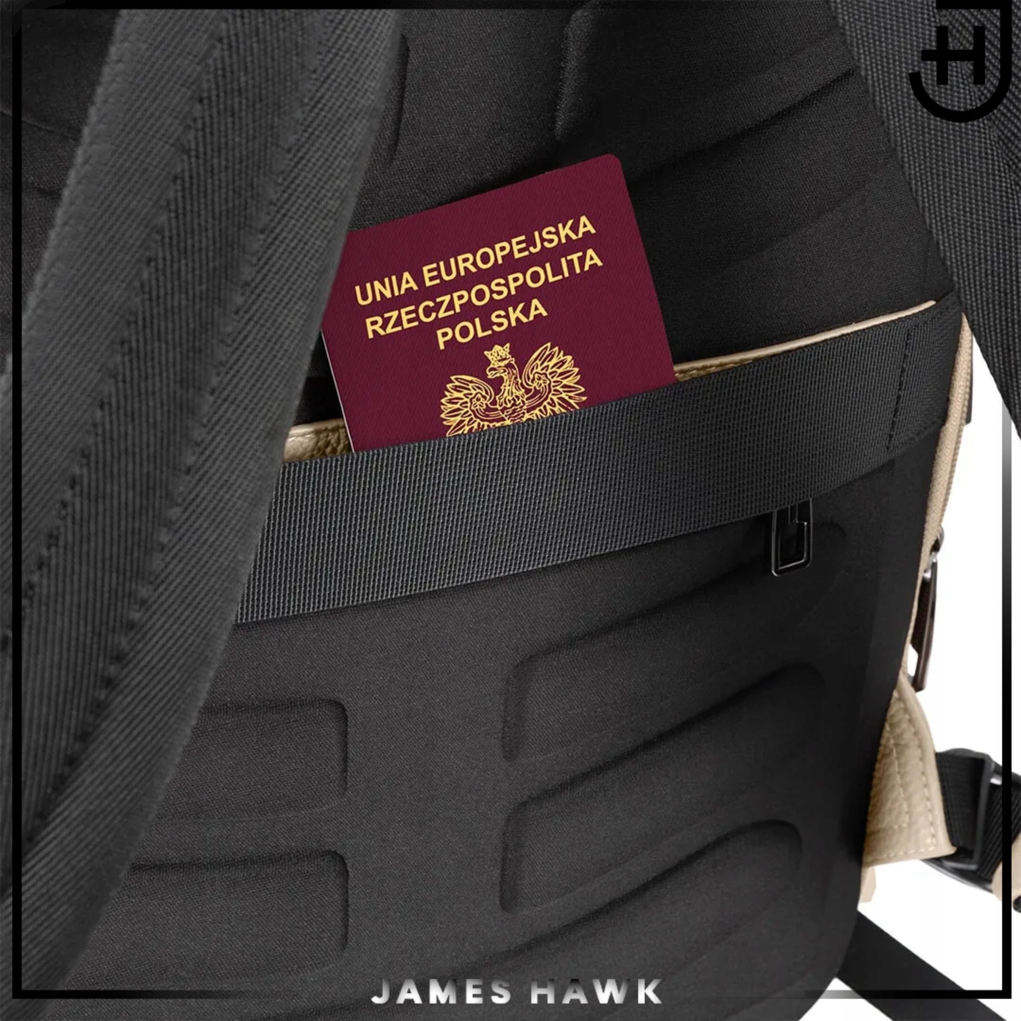 Rucsac Laptop Business Si Urban, James Hawk, Urban Elite, 15.6-16 Inch, Bej, Protectie Rfid, Port Usb Si Usb-C, 43x30x17 cm, Impermeabil, Compartimentat, Ergonomic, Design Modern, Elegant, Spate Ventilat, Scoala, Facultate, Munca, Office, Calitate Premium
