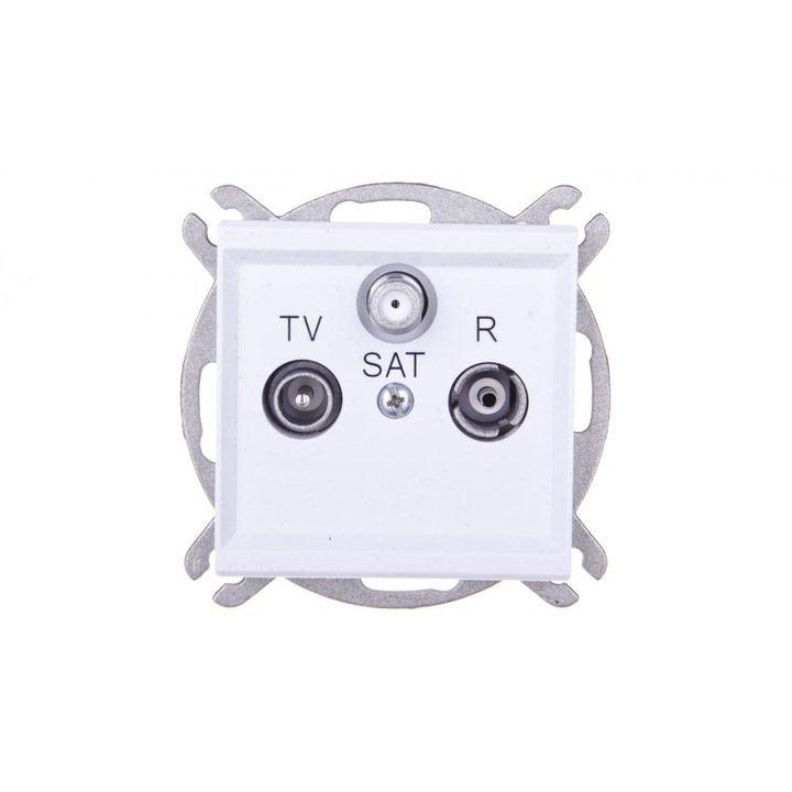 Prize SONATA, OSPEL, gniazdo RTV-SAT final, alb mat, 90x15mm