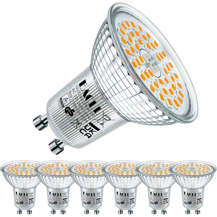 Becuri LED GU10 Alb Cald 9W, 6 inchi, 1150lm, 2700K, 230V