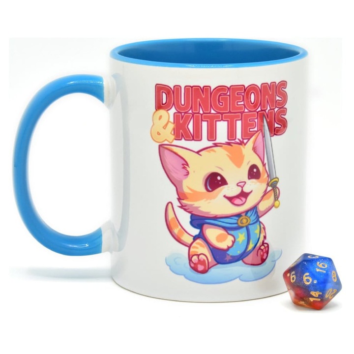 D20 Poharak és Kockák Bemutató Szett - Dungeons & Kittens, többszínű