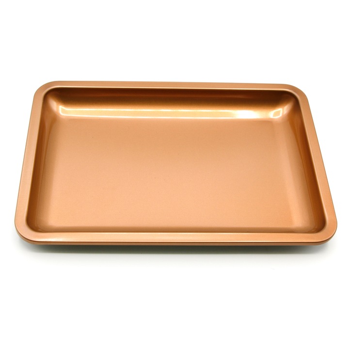 Правоъгълна метална тава, Global Fashion, златна, 18x12.5cm