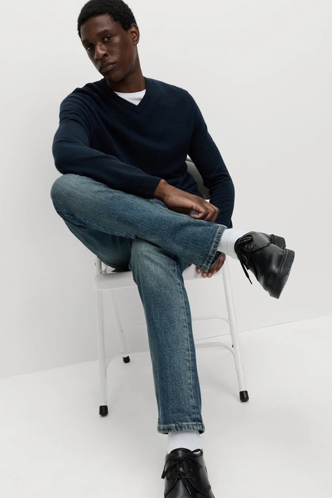 Marks & Spencer, Blugi slim fit cu talie medie, Denim Blue