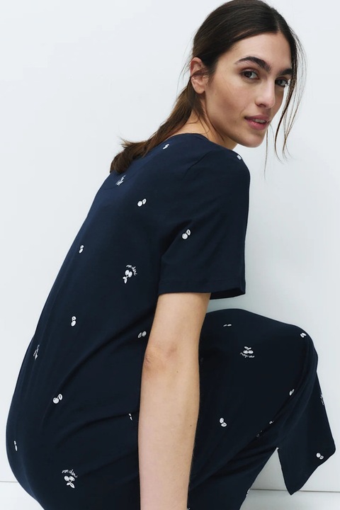 Marks & Spencer, Camasa de noapte din amestec de modal cu inimi, Bleumarin