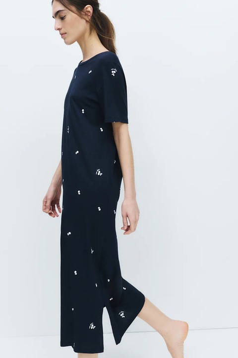 Marks & Spencer, Camasa de noapte din amestec de modal cu inimi, Bleumarin