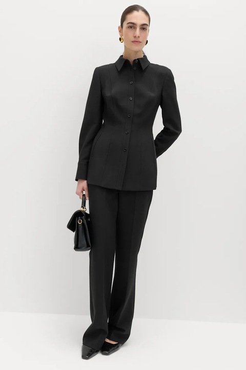 Marks & Spencer, Pantaloni cu model uni si croiala bootcut, Negru