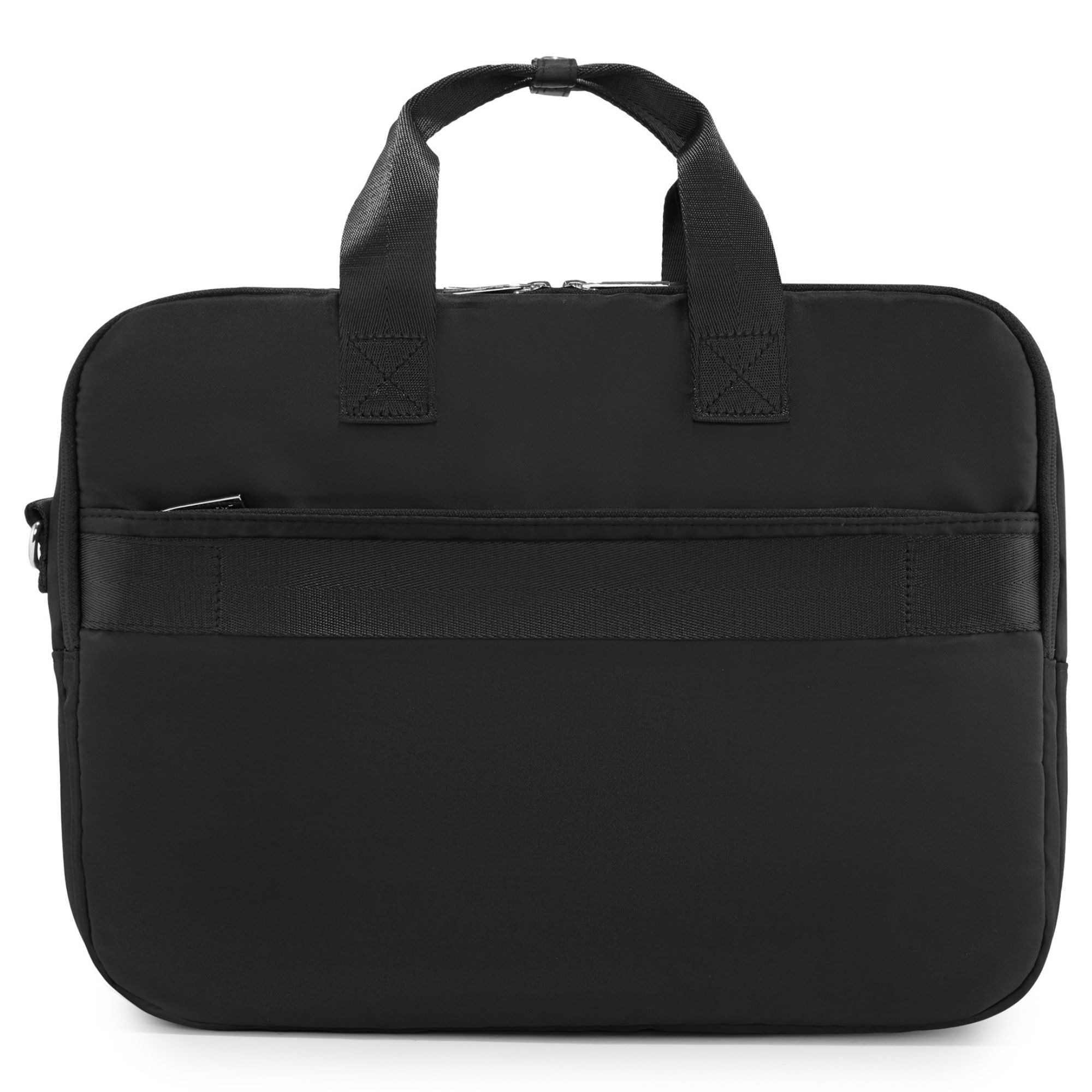 Geanta laptop dama, barbati, Zagatto® ZG 1081, Compatibila 15.6 inch, Dimensiune 40x10x30 cm, Atasabila la troler, Impermeabila, Curea de umar reglabila si detasabila, Protectie antisoc, Buzunar frontal cu fermoar, Eleganta, Casual, Neagra
