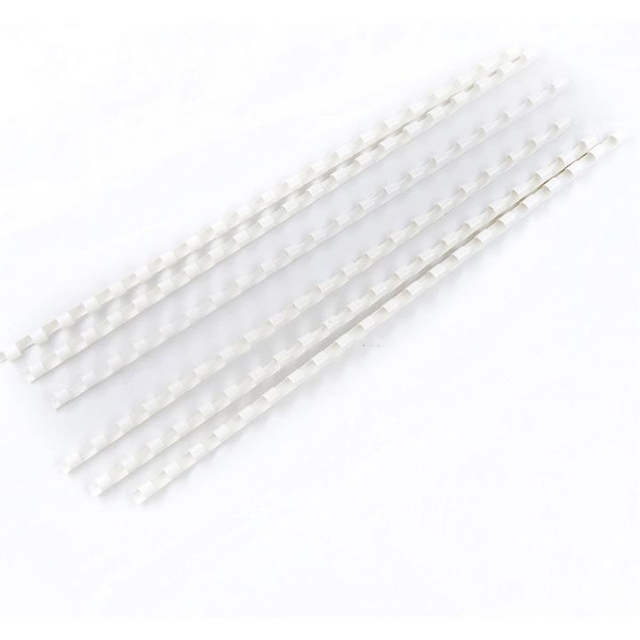 Комплект 50 пластмасови спирали за подвързване, 38 мм, капацитет 375 листа, бели