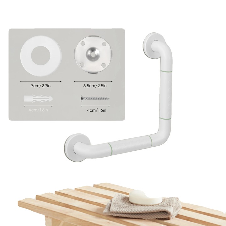 Bara de siguranta pentru toaleta, ajustabila, design ergonomic, alb