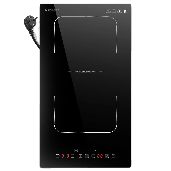 Plită electrică 2 zone, Karinear, 3500W, control tactil, dimensiuni compacte