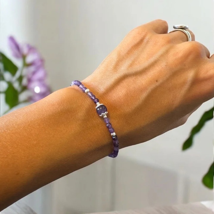 Bratara femei Ezera Sonia ametist cu accesorii argint 925, mov, pietre semipretioase