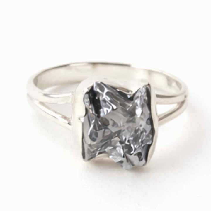 Inel Argint 925 cu Meteorit Brut Natural - Energie Cosmica si Forta Interioara