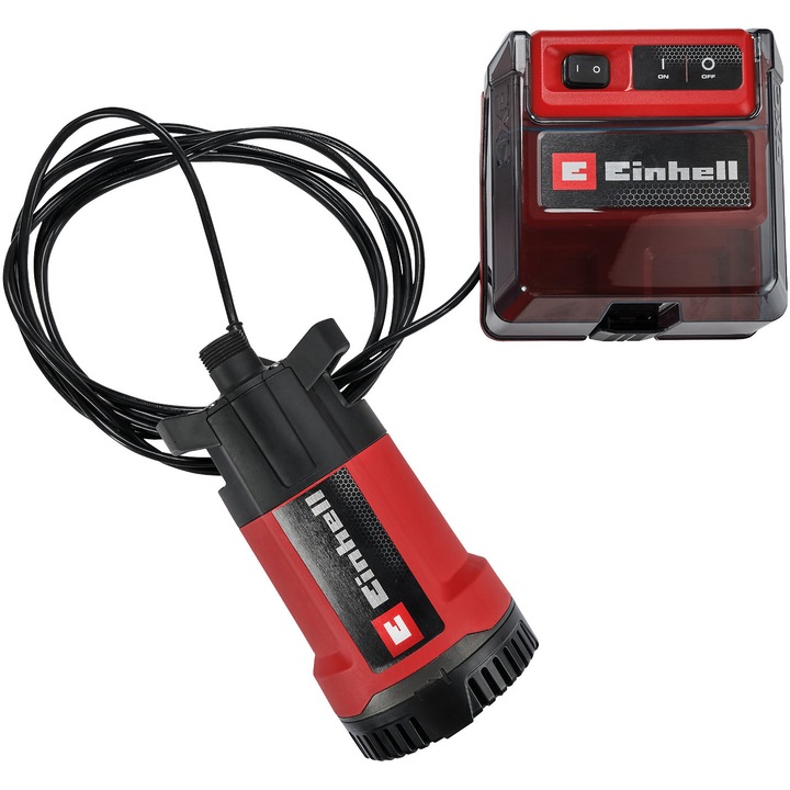Pompa submersibila pe acumulator pentru apa curata Einhell GE-PP 36 RB-A Li-Solo PXC, 36 V, presiune 3 bar, debit 4500 l/h, inaltime refulare 30 m, imersie 4 m, pentru apa curata/apa de ploaie, fara incarcator si acumulator in setul de livrare
