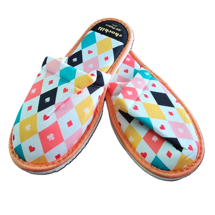 Papuci de casa Kotonia Home, talpa antiderapanta, multicolor, 38-40
