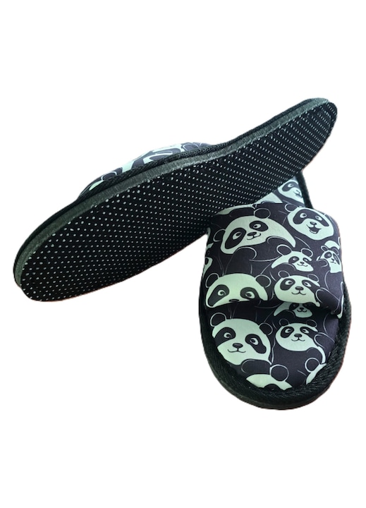Papuci de casa Kotonia Home - masura 38-40, decor Panda