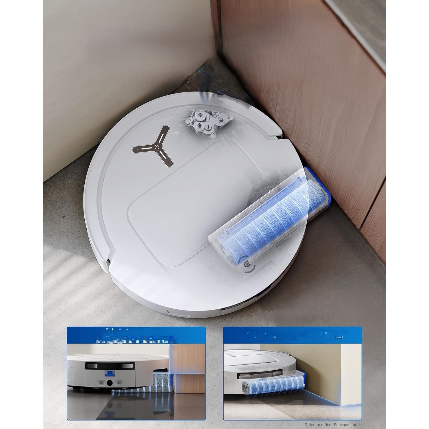 Aspirator robot Ecovacs Deebot T80 OMNI, putere 18.000 Pa, mop auto-curatant, alb, acumulator, 400 ml