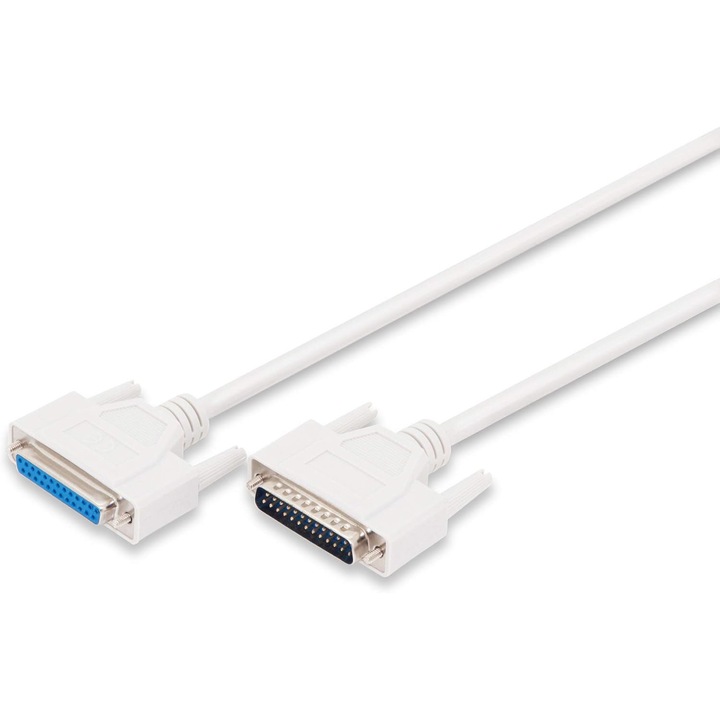 Cablu extensie D-Sub 25 pini, DIGITUS, 2.0m, tata-mama, materiale durabile