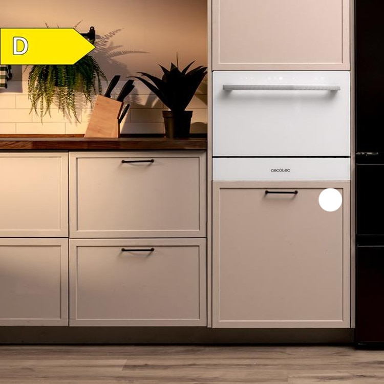 Mini masina de spalat vase Cecotec Bolero Aguazero 2400, 6 seturi, 5 programe, alb, 55x45x55cm