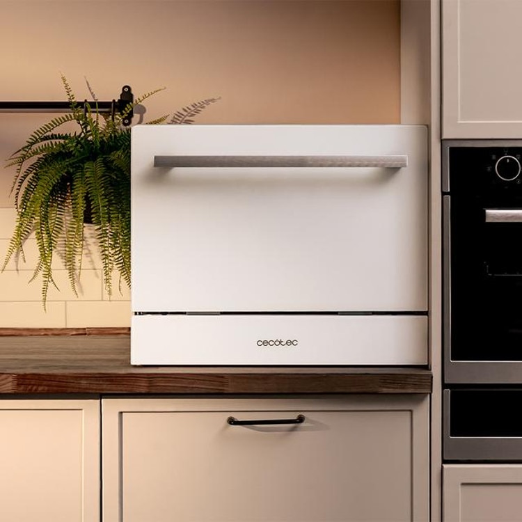 Mini masina de spalat vase Cecotec Bolero Aguazero 2400, 6 seturi, 5 programe, alb, 55x45x55cm