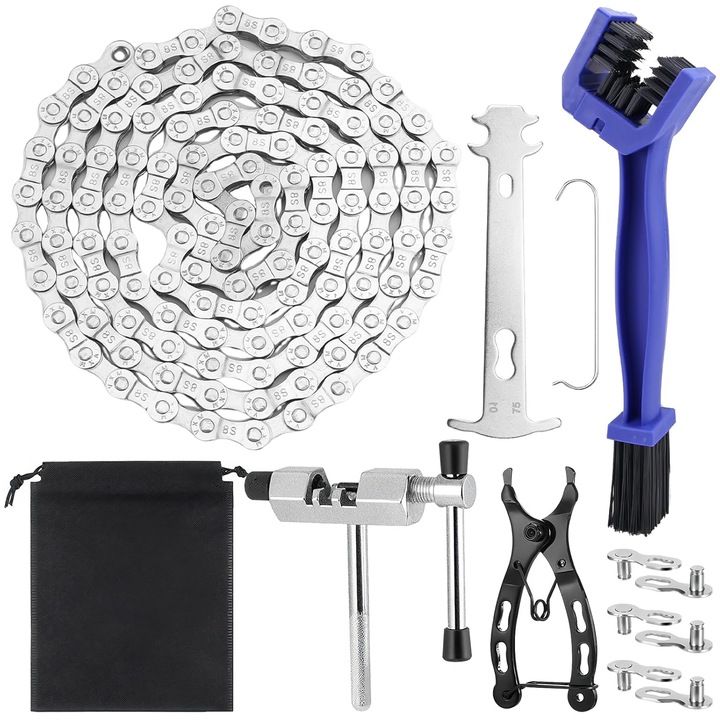 Lant Bicicleta 6/7/8 Viteze cu Unealta si Zavoare Conector